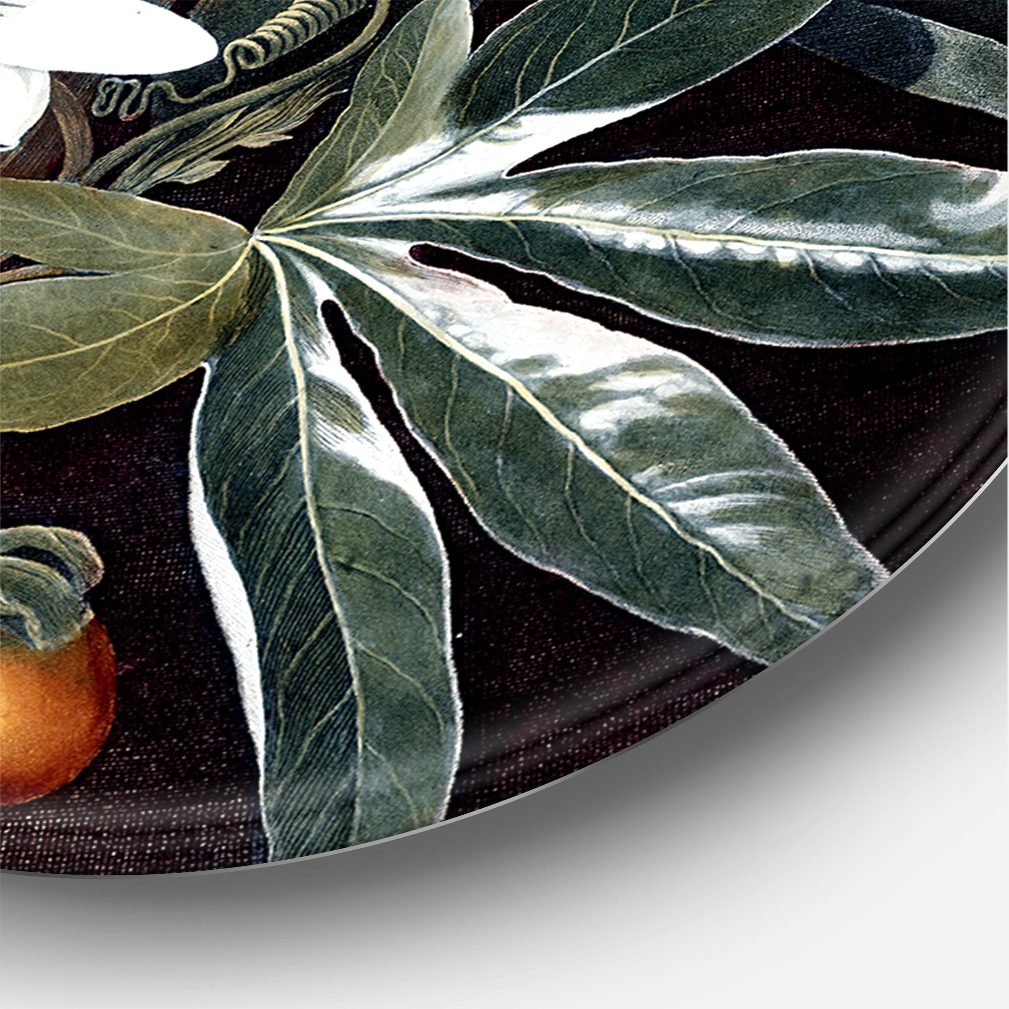 Designart 'Ancient Flowers I' Traditional Circle Metal Wall Art 29x29 - Disc of 29