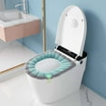 thumbnail image 7 of Soft Toilet Seat Cover Pads, Stretchable Washable Toilet Seat Cushion Cover with Handle, Comfortable Toilet Lid Seat Cover, Bathroom Toilet Accessories Set, 7 of 7