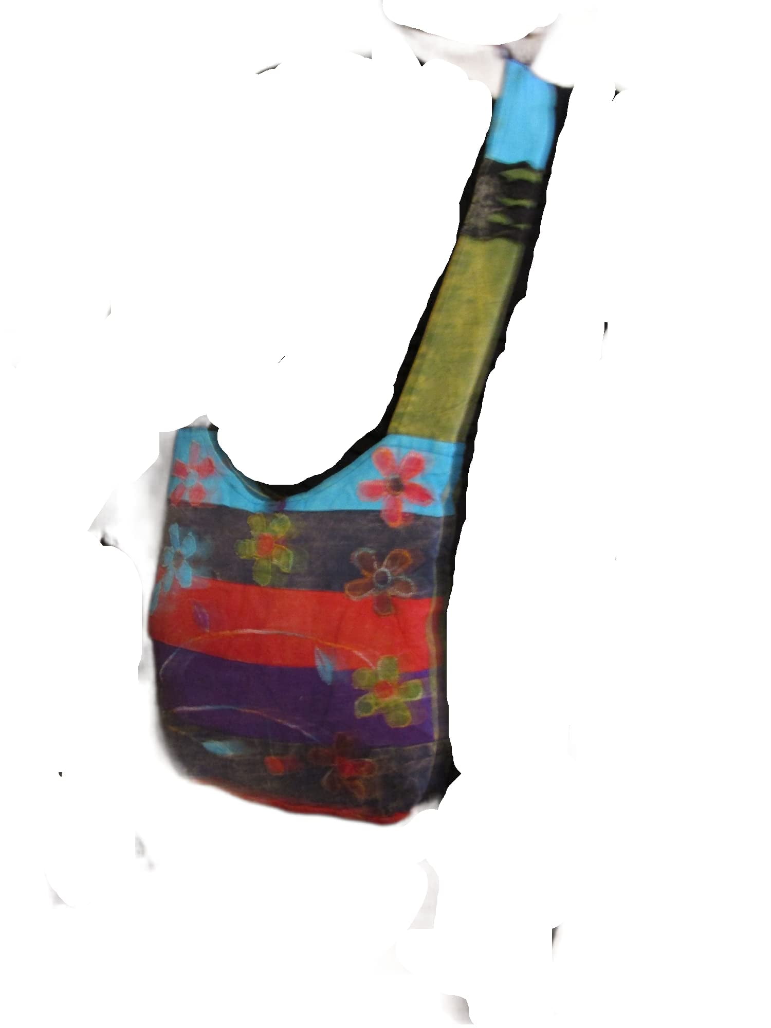 JUPA Place Patchwork Shoulder Crossbody Hippie Bag - Colorful Cotton Messenger Sling Bohemian Boho bag - Shoulder Beach Bag Bohemian Purse