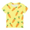 thumbnail image 6 of ZQUUVOU Kids Printed Casual Top Boys Girls Short Sleeve Crewneck Soft Cotton Blend Summer Tee for Kids 3-14 Years Yellow, 6 of 7