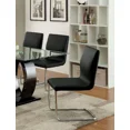 thumbnail image 6 of Contemporary Eye Catching Black Leatherette 6pc Chairs Metal Chrome Frame Padded Side Chairs Dining Room, 6 of 8