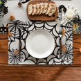 thumbnail image 1 of Juego de 4 manteles individuales con diseño de telaraña, manteles individuales de Halloween para decoración de comedor, 1 of 5