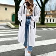 thumbnail image 2 of Qiopertar Women's Hoodies Zip Hooded Long Sleeve Oversized Fleece Coat Casual Warm Fall Winter Loose Cardigan Sweatshirt, White 3XL, 2 of 7