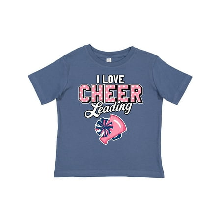 

Inktastic I Love Cheerleading with Pom Poms and Megaphone Inversed Text Girls Toddler T-Shirt