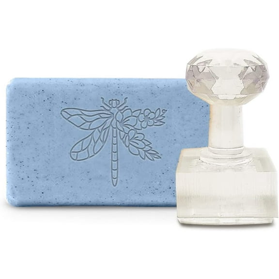 Acrylic Soap Stamp Dragonfly Handmade Soap Stamp with Handle 1.57" Soap Embossing Stamp for Cookie Clay Pottery Stamp Biscuits Gummier