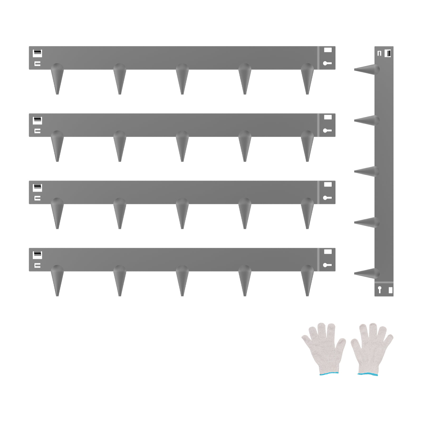 KFFKFF Metal Garden Border, Set of 5, 39 x 3 inches, Resilient Against Rust, Flexible Landscape Edging, Robust Lawn Divider, Simple to Set Up, Dark Gray Edging for Flower Beds and Walkways