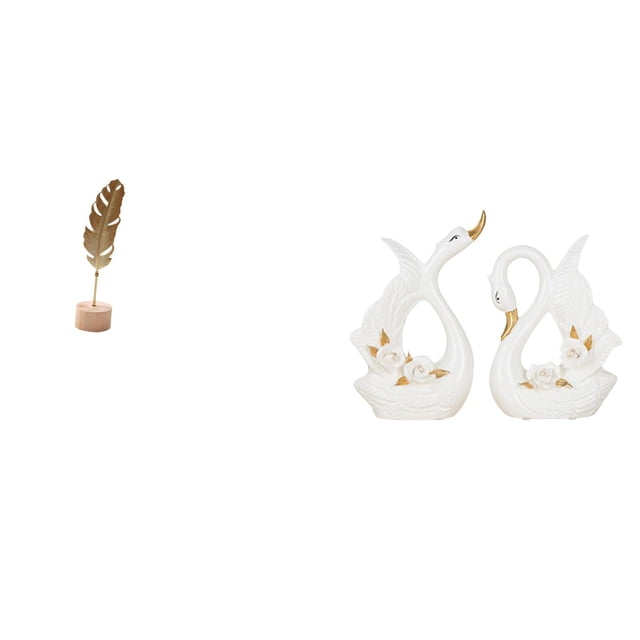 Escultura Nórdica Creativa De Hoja De Metal Y Elegantes Estatuas De Cisne De Cerámica, Figuritas Abstractas, Artesanías Para Mesa, Estantería, Armario, Decoración De Fiestas En El Hogar.