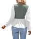 thumbnail image 4 of Camisa Patchwork Casual Blusas Color Sólido Mujer Estilo Elegante Moda Traje De Vacaciones Ygjytge Verde T M para Mujer, 4 of 9