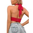 thumbnail image 2 of Charmo Womens Halter Crop Top Deep V Neck Backless Tank Cropped Tops, 2 of 7