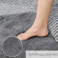 thumbnail image 4 of PiccoCasa Luxury Soft Plush Shaggy Thick Microfiber Bath Mat Floor Mat Non-slip Rubber Back Dark Gray 16" x 24", 4 of 7