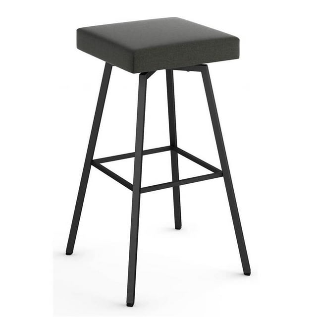 Amisco Robin 24.88" Swivel Counter Stool - Charcoal Gray Polyester/Black Metal