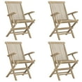 thumbnail image 3 of vidaXL Folding Patio Chairs Outdoor Lawn Chair Furniture Gray Solid Wood Teak, 3 of 22
