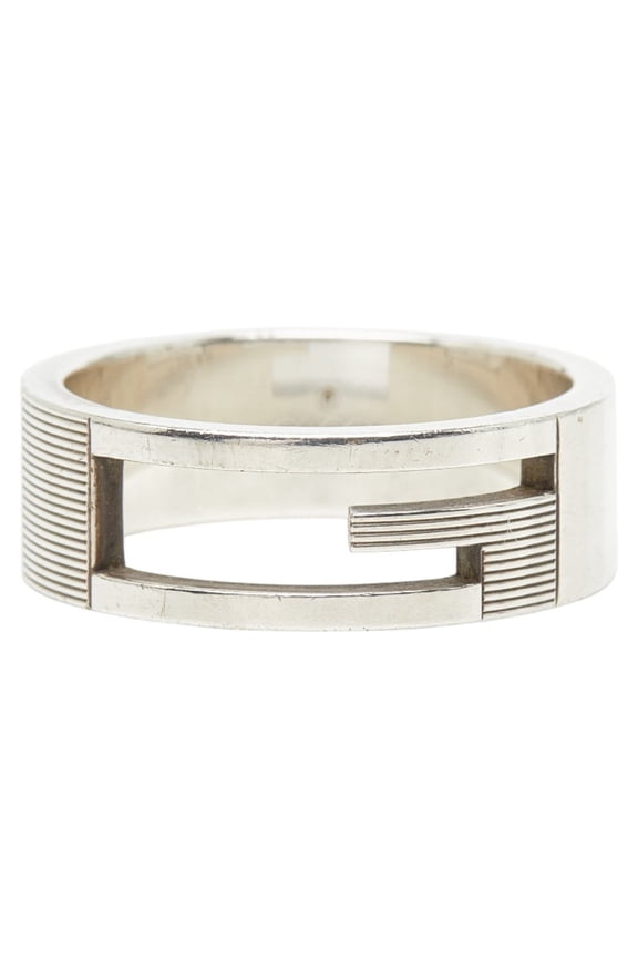 Pre-Owned Gucci Branded G Ring, Size #25, SV925 Silver, Men's GUCCI