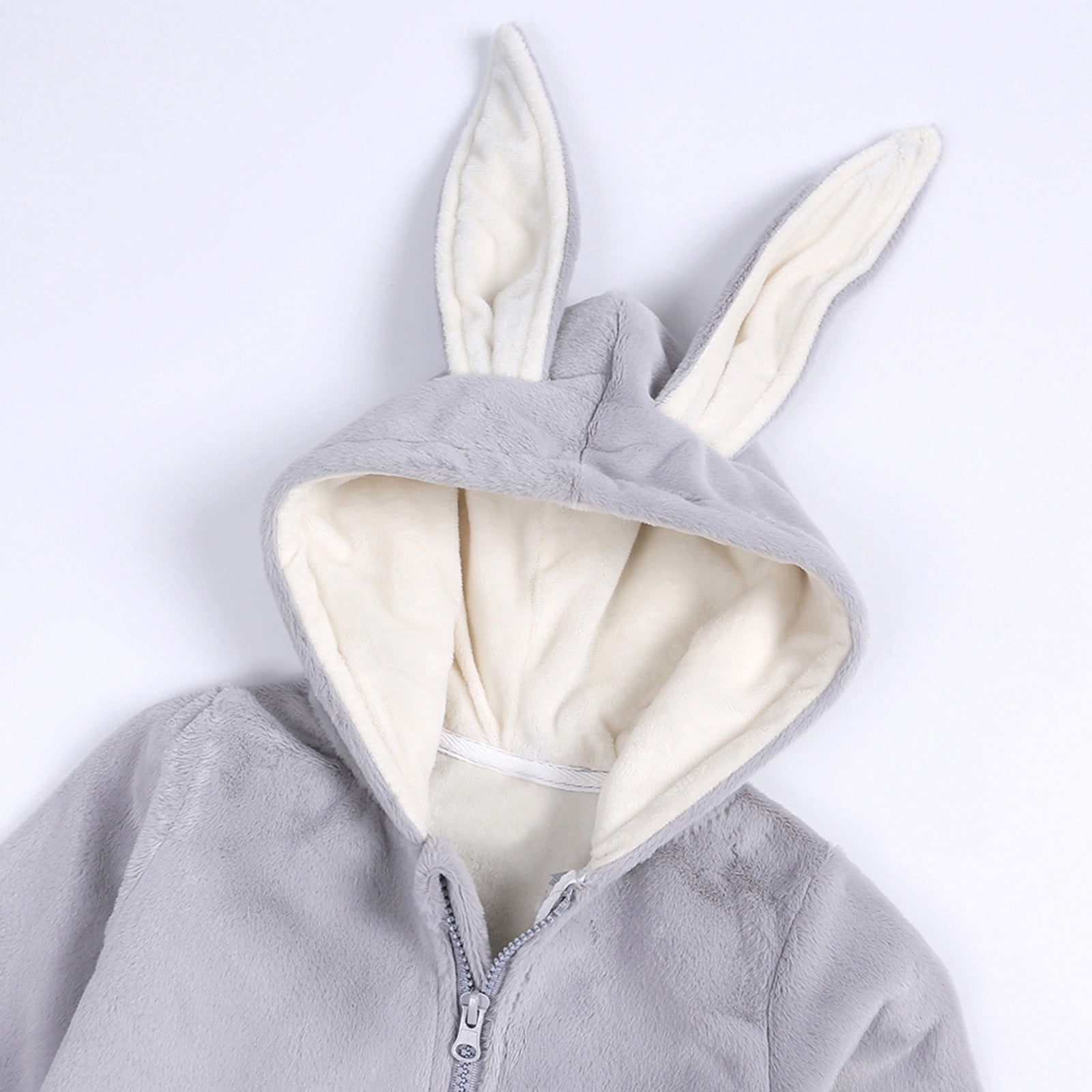 FYDUU My First Easter Baby Girl Boy Outfit Baby Bunny Romper Jumpsuit Cute Rompers Clothing Cartoon Long Ear Rabbit Hoodie Romper Jumpsuit Xmas Cute Outfit 6-9 Months