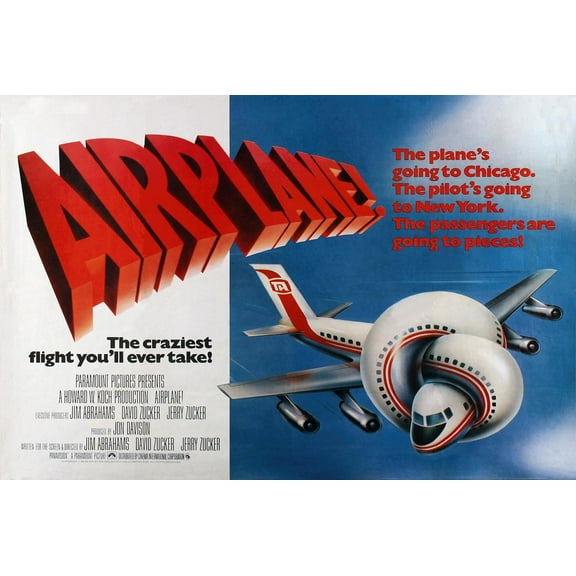BUY ART FOR LESS Officially Licensed Airplane! The Movie Comedy 24 X 36 Inch Poster - Decorative Print - Poster Paper - Ready to Frame