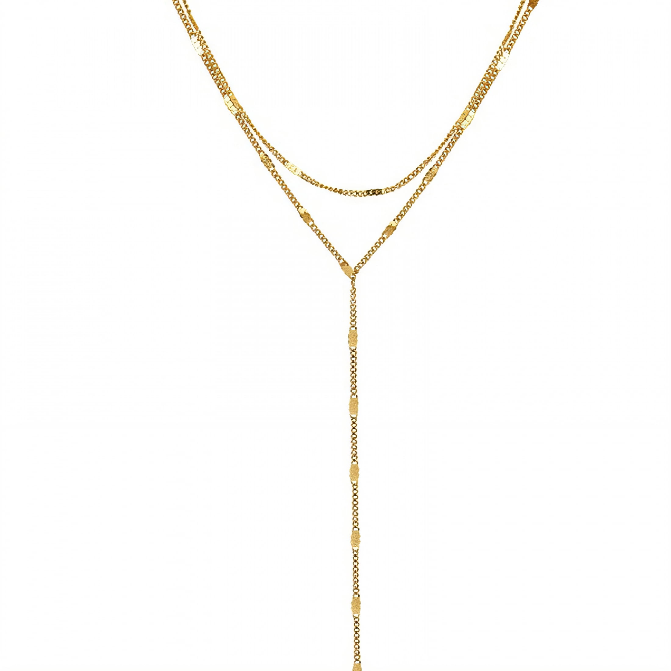 Dainty Layered Initial Necklaces For Women - 14K Gold Plated Hexagon Letter Pendant & Paperclip Chain Set