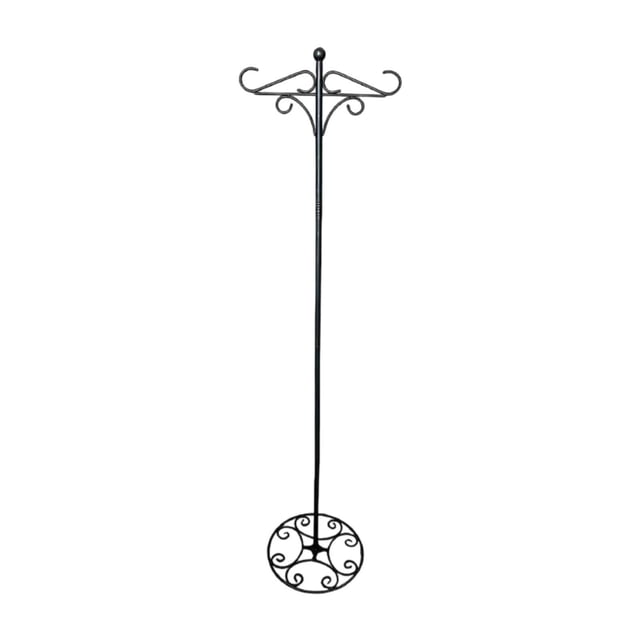 Soporte de gancho de pastor para poste de pie, soporte para patio trasero con base de hierro, colgador de exhibición de , de pie para colgar