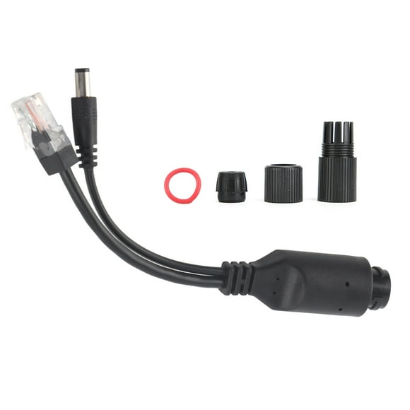 POE Adapter Cable, 100-130 Feet Transmission Distance POE Adapter Splitter, 0.9 X 2.2in Power Plug/Jack For Switch Telephone Black,White