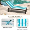 thumbnail image 6 of Pellebant 2 Pack Outdoor Chaise Lounge Cushions, Weatherproof Striped Outdoor Chaise Cushion 72" x 21"(1-Pack, Blue & White Stripes), 6 of 7