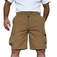 thumbnail image 3 of Men's Casual Sports Shorts with Elastic Waistband Zipper Pocket, Athletic Shorts, Quick Dry, Lightweight, Stretchy, Gym Workout, Running, Hiking, Daily Wear, Summer | AESTIVO,Khaki M, 3 of 9
