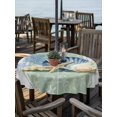 thumbnail image 2 of Outdoor Tablecloth with Umbrella Hole for Patio/Picnic/Party/Camping, Blue Coastal Starfish Waterproof Table Cloth Round Cover Washable, Grey Sage Green Nautical Coral Summer (Dia 54"), 2 of 8