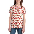 thumbnail image 2 of Honeii Fresh Red Tomato Print Youth Short Sleeve T-Shirt,Boys Athletic Shirt,Quick Dry Short Sleeve Performance Moisture Wicking T Shirt, 2 of 6