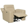 thumbnail image 3 of Bowery Hill Mid-Century Beige Sand Leather Power Reclining Chair, 3 of 5
