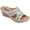 April Silver, variant on GC Shoes Womens Open Toe Wedge Sandals, Summer Platform Heels, Low Heeled Cutout Strap Slide On Wedges, April/Bronze/Size 6.5