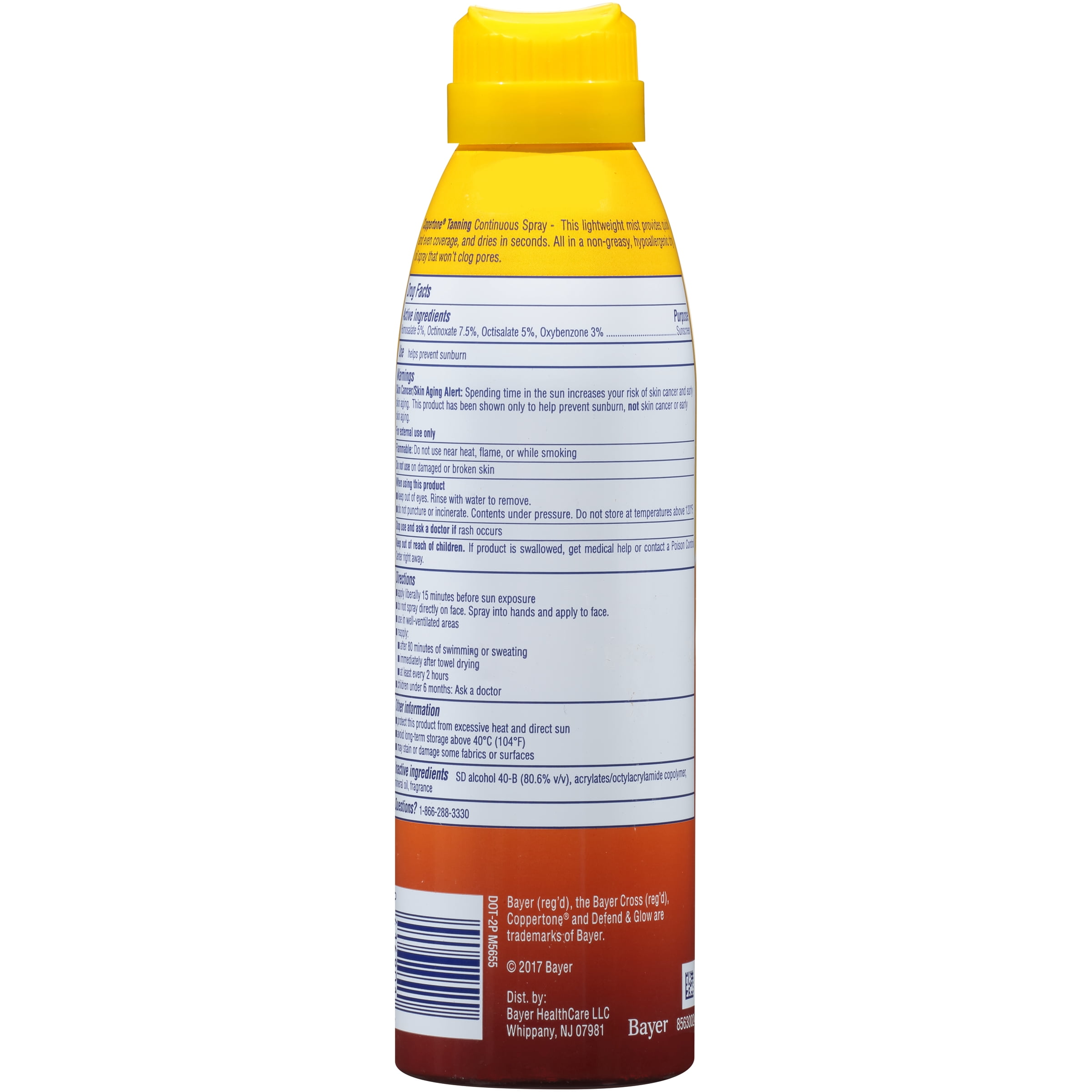 Coppertone Tanning Defend & Glow Sunscreen Spray SPF 10, 5.5 oz