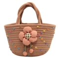 thumbnail image 1 of Xiao Hua Bolso de hombro tejido para mujer, bolso de mano y neceser, elegante bolso de playa de verano, 28 x 11 x 15 cm (caqui)., 1 of 4