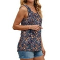 thumbnail image 5 of Fantaslook Pleated Tank Tops for Women Dressy Casual Sleeveless Blouses Floral Summer Tops, 5 of 10