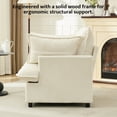 thumbnail image 5 of BRILHAMEZ 35" Oversized Accent Chair, Modern Corduroy Lounge Chair with Armrest Pillows, Comfy Reading Sofa for Living Room & Bedroom, White, 5 of 9