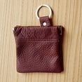 thumbnail image 3 of SILVERFEVER Leather Coin Purse Change Holder Squeeze Spring Closure Pouch w Key Ring, 3.5" by 3.5" - Great Gift for Men Women, 3 of 4