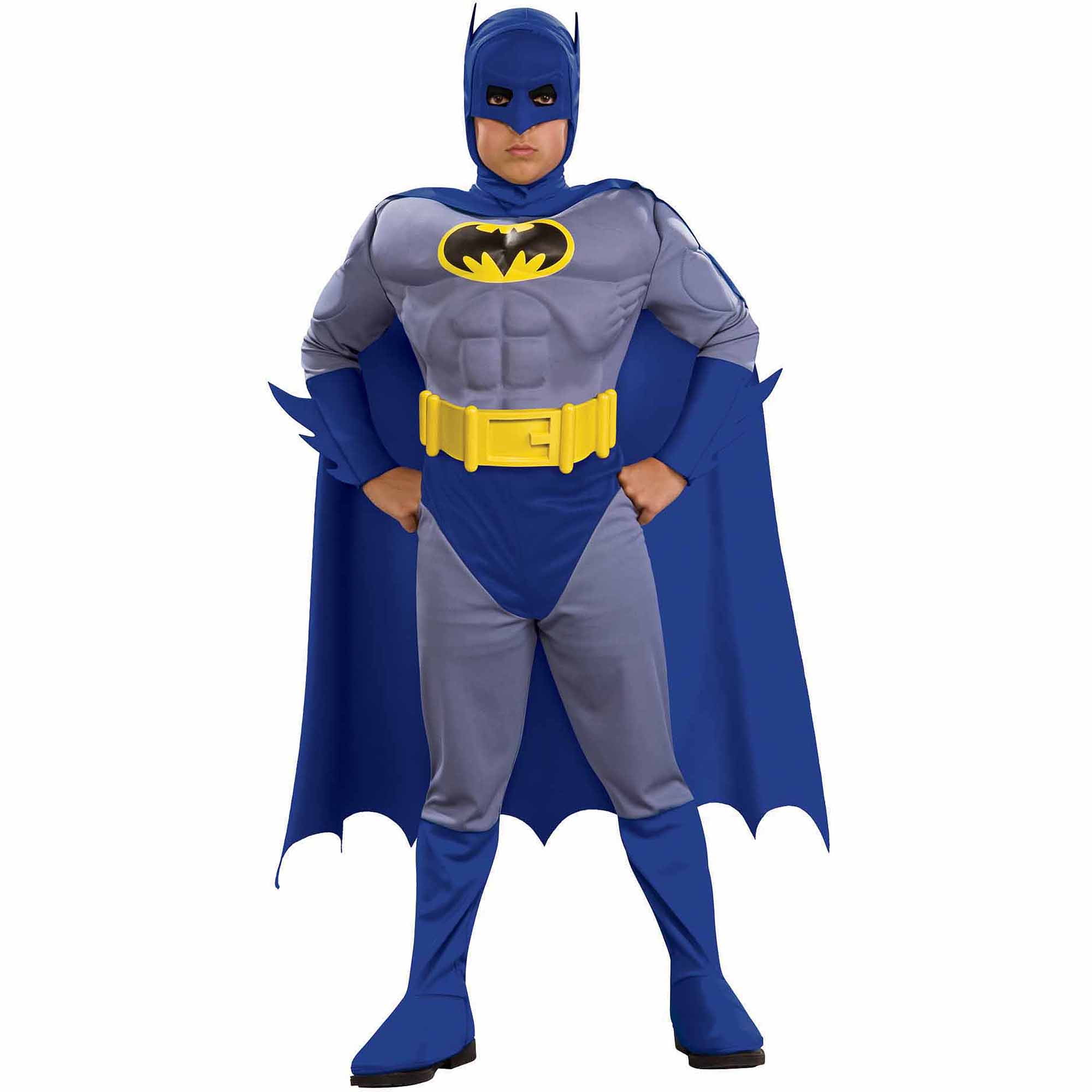Justice League Mens Deluxe Muscle Chest Batman Dc Superhero Costume 