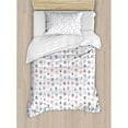 thumbnail image 3 of Nautical Duvet Cover Set Queen Size, Marine Elements Featured Lifebuoy Anchor Compass Sea Waves Kids Nursery Theme, Decorative 3 Piece Bedding Set with 2 Pillow Shams, Blue and Red, by Ambesonne, 3 of 3