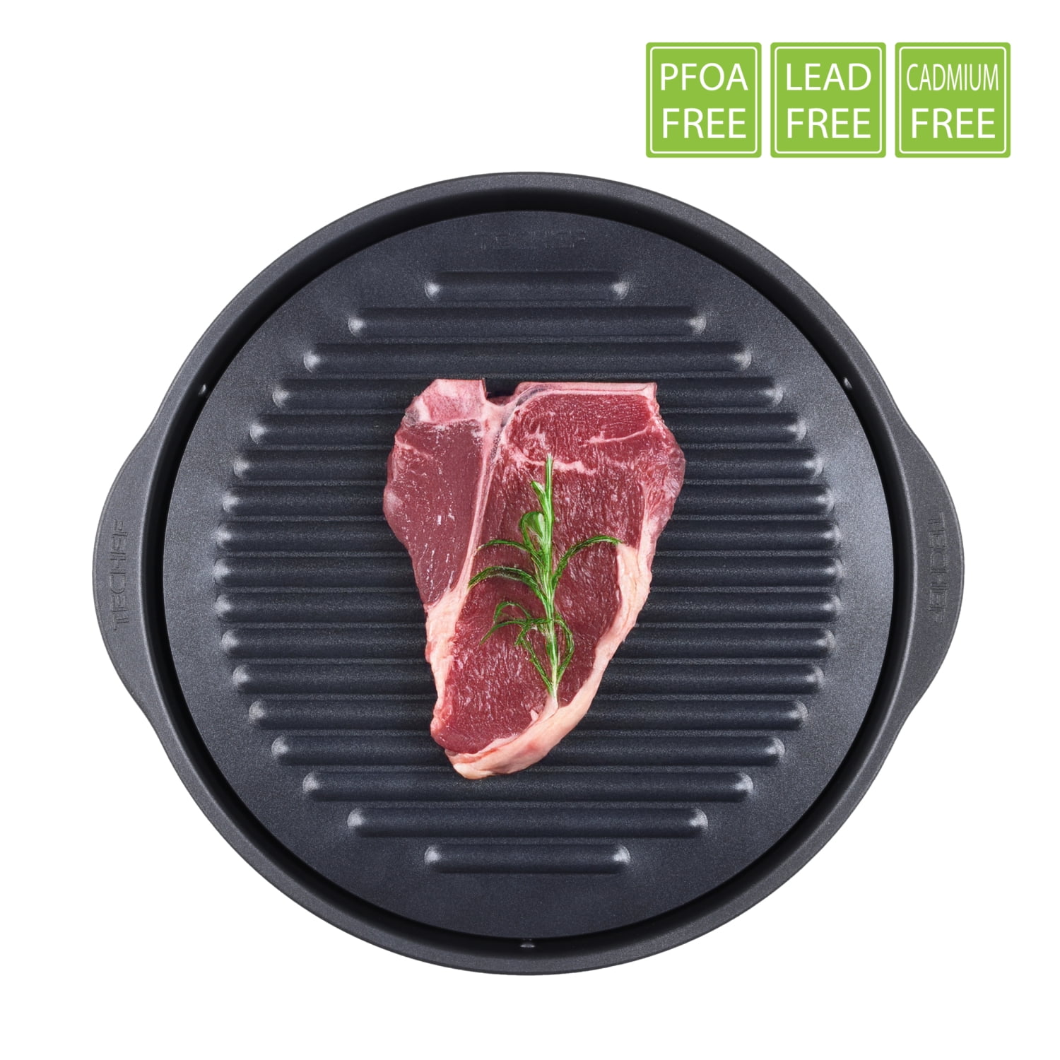 TECHEF - TRUE GRILL PAN - Stovetop Nonstick Indoor Outdoor Smokeless BBQ Grill Set.