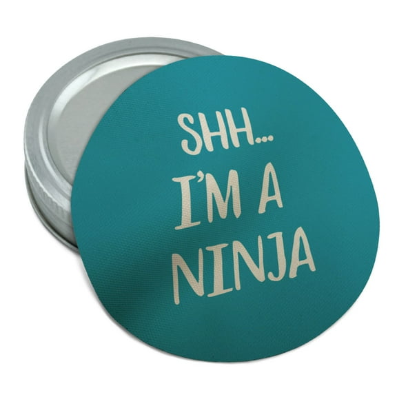Shh I'm a Ninja Handwritten White on Blue Round Rubber Non-Slip Jar Gripper Lid Opener