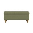 thumbnail image 2 of Sol Storage Bench Ottoman, Light Green Velvet, Brown, 40 Inch, 2 of 3