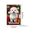 thumbnail image 4 of JOOCAR Welcome Christmas Dog Garden Flag with Santa Hat and Gifts for Winter Christmas Home Outdoor Garden Yard Door Decor 12x18 inch, 4 of 5