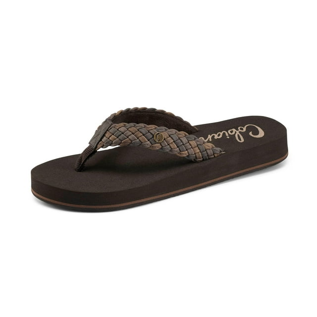 Sandalia Flip Flop Cobian Braided Bounce para mujer, talla 7, color chocolate