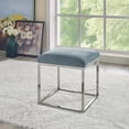 thumbnail image 5 of Modern Contemporary Urban Design Living Room Lounge Club Lobby Accent Chair Ottoman, Velvet Fabric Metal Steel, Blue, 5 of 5