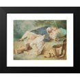 thumbnail image 2 of Mihály Zichy 14x12 Black Modern Framed Museum Art Print Titled - Lovers in a Park (1865), 2 of 5