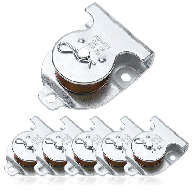 LAICAIW Ceiling Mount Single Pulley 1-1/2 Inch Wall Mount Pulley Ceiling Pulley for 3/8" Wire or Rope, Pack of 6
