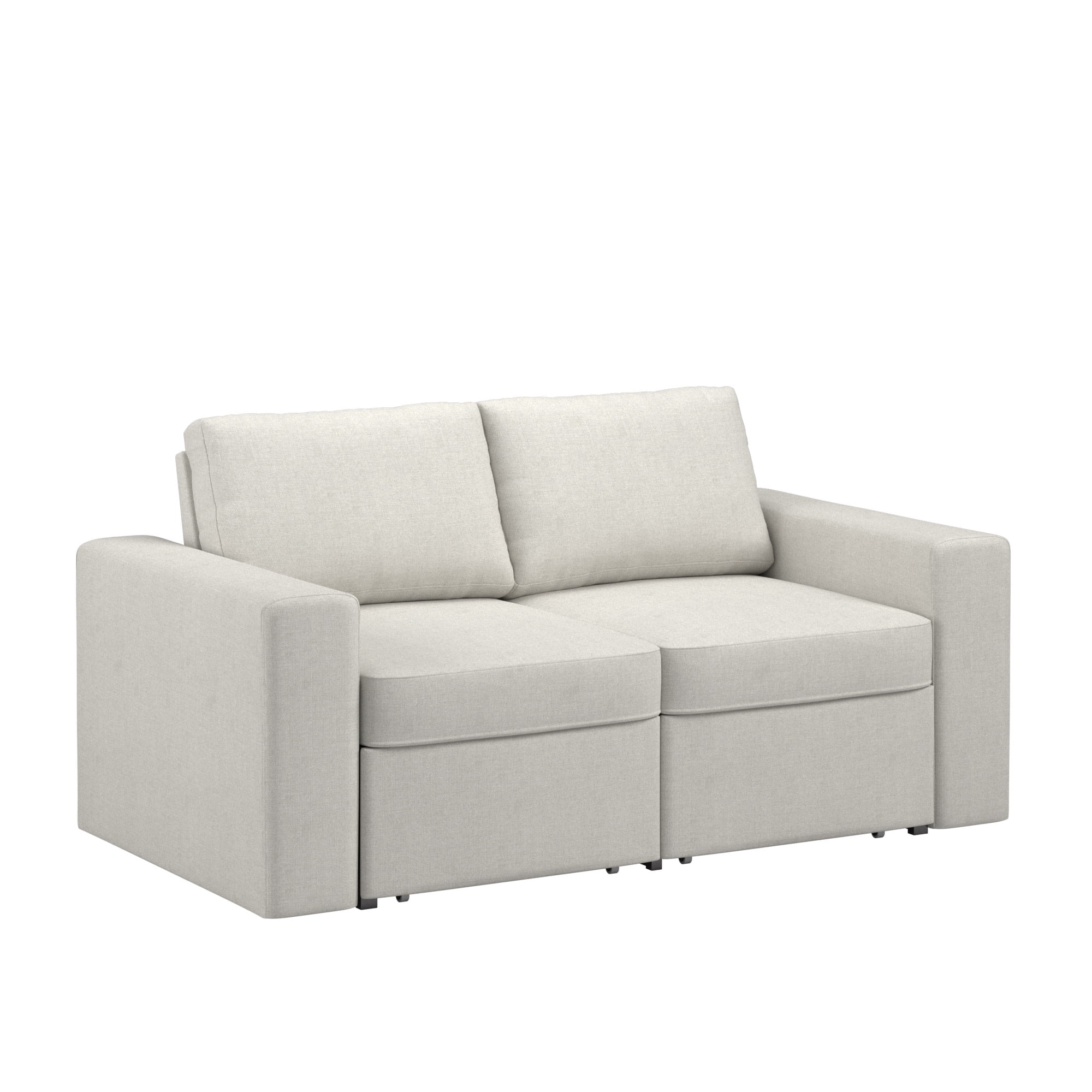 Weston Home Glen Park Upholstered Loveseat with 2 Hidden Metal Wire Storage Drawers, Ivory