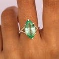thumbnail image 5 of Solitaire Marquise Green Sapphire Ring, 925 Sterling Silver Statement Ring, Split Band Ring, Large Ring, Handmade Jewelry, 5 of 5