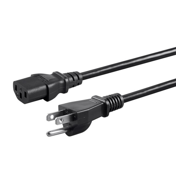 Monoprice Power Cord - 4 Feet - Black | NEMA 5-15P to IEC 60320 C13, 18AWG, 10A/1250W, 3-Prong