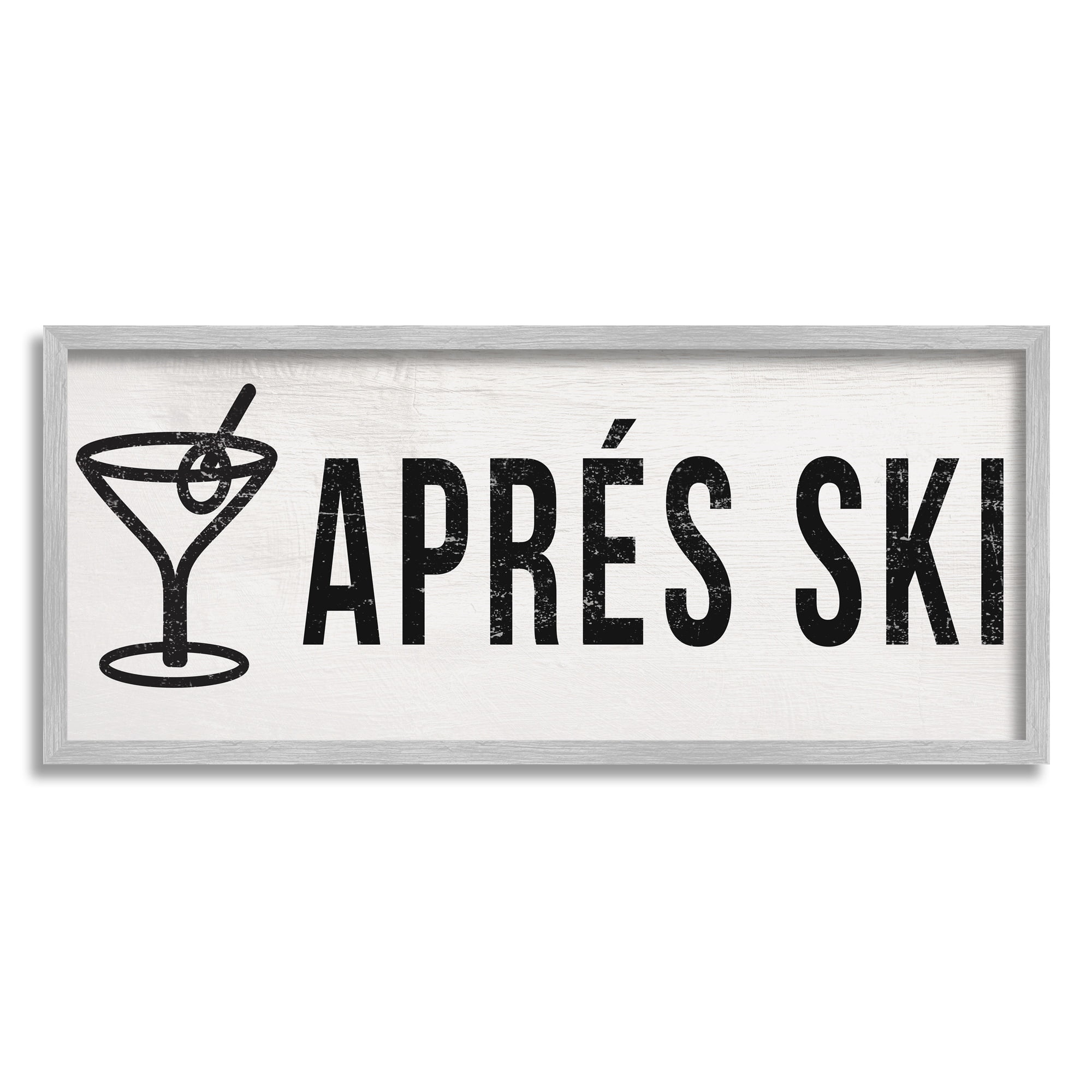 Stupell Industries AprÃ¨s Ski Phrase Martini Glass with Olive, 30 x 13, Design by Daphne Polselli