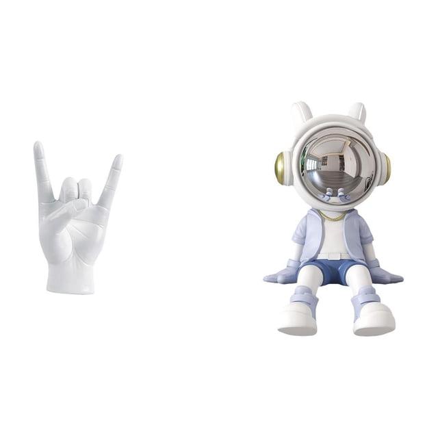 Estatua de gesto rockero, figura de resina, escultura de mano y dedos, estatua de , adorno de escritorio, artesanía creativa, ideal para la