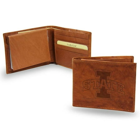 - Iowa State Embossed Leather Bifold Wallet (Manmade Interior)