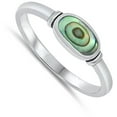 thumbnail image 4 of CHOOSE YOUR COLOR Abalone Bali Ring .925 Sterling Silver Band Jewelry Female Male Unisex Size 9, 4 of 4